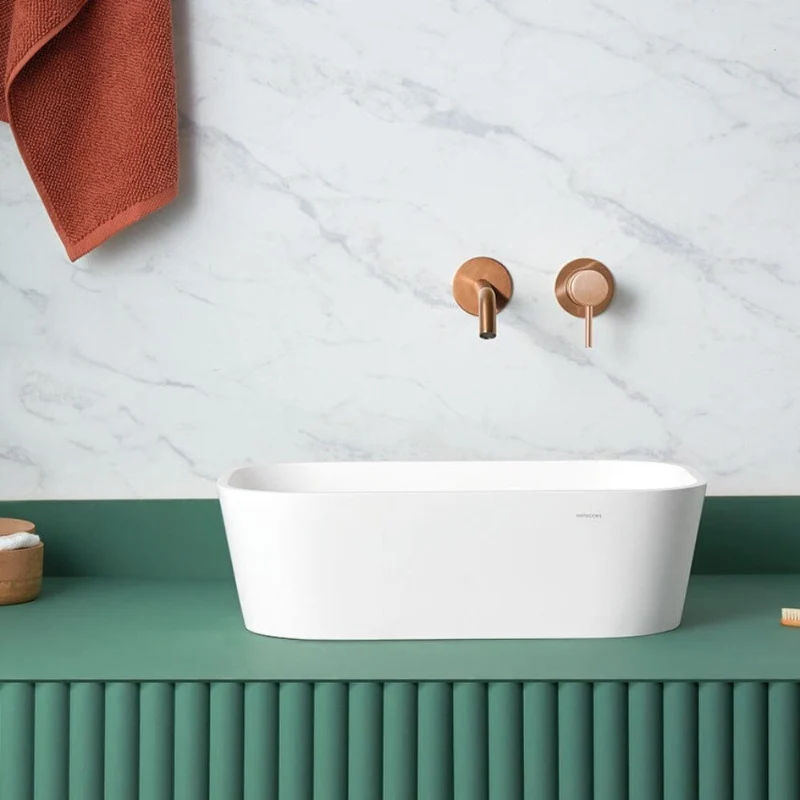 Lavabo rectangular para encimera en Solid Surface RUST