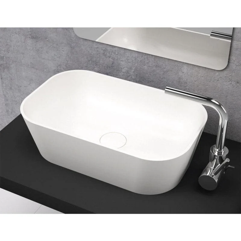 Lavabo rectangular para encimera en Solid Surface RUST