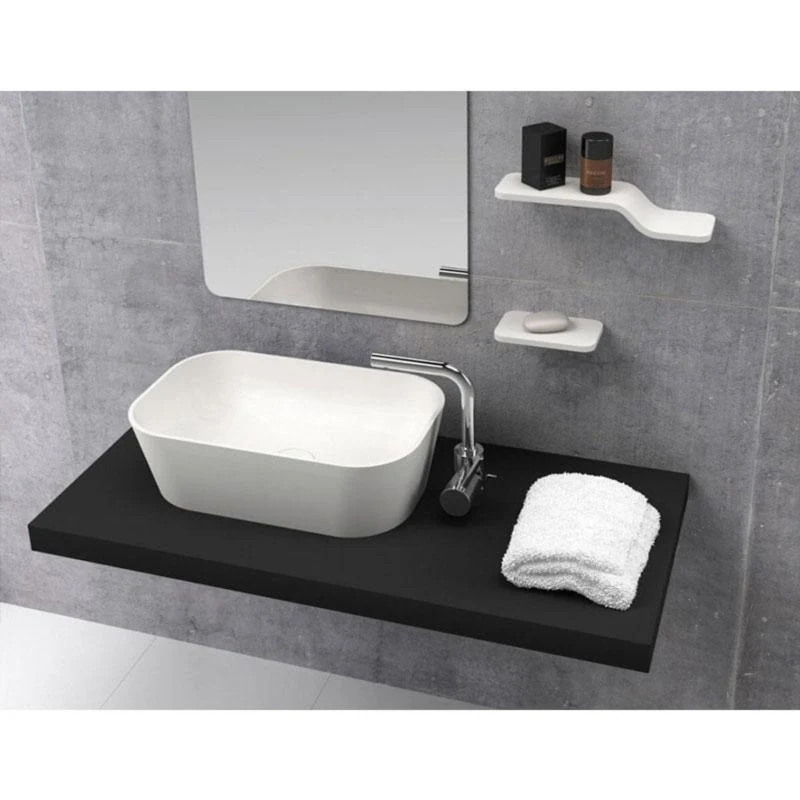 Lavabo rectangular para encimera en Solid Surface RUST