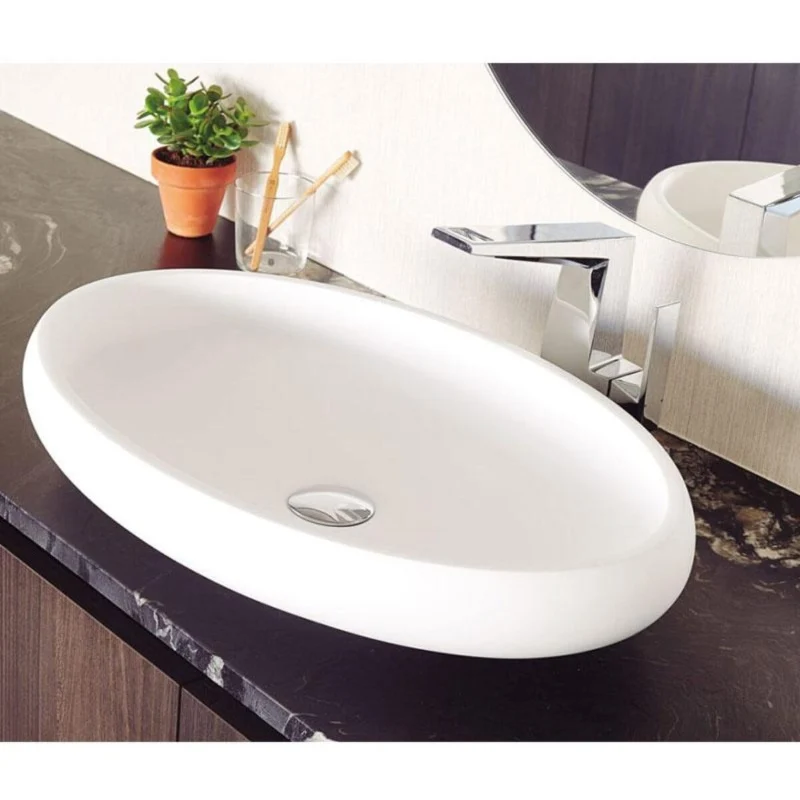 Lavabo ovalado para encimera en Sanydur ESLIDA