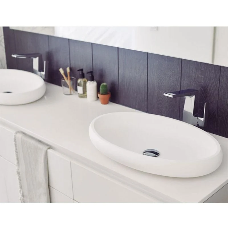 Lavabo ovalado para encimera en Sanydur ESLIDA