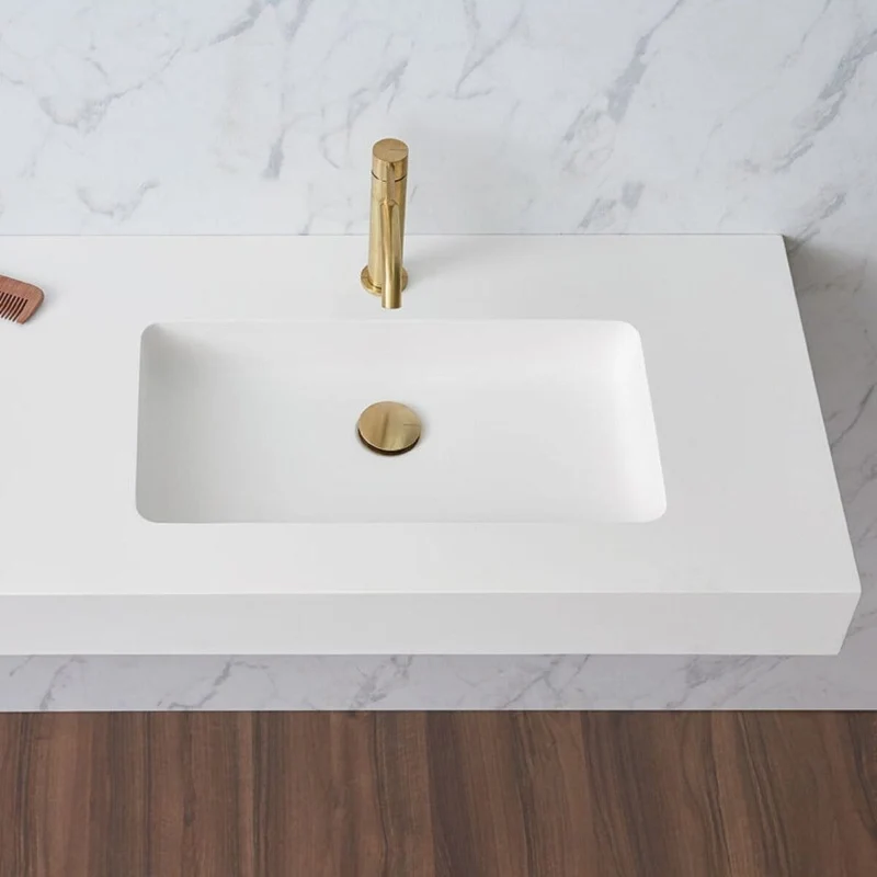 Lavabo doble o simple suspendido en Sanydur CARDIFF MURO