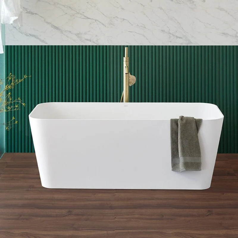 Bañera tipo isla de diseño rectangular en Sanydur RUST