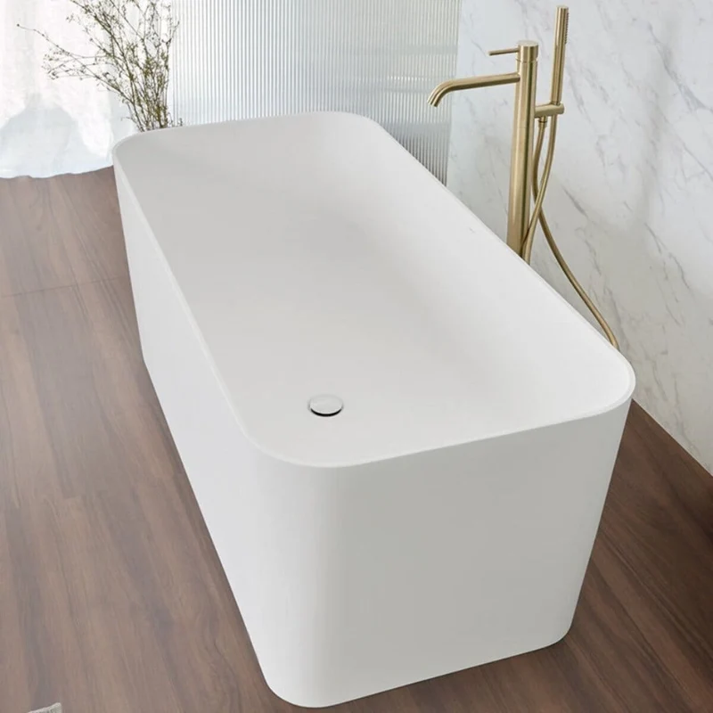 Bañera tipo isla de diseño rectangular en Sanydur RUST