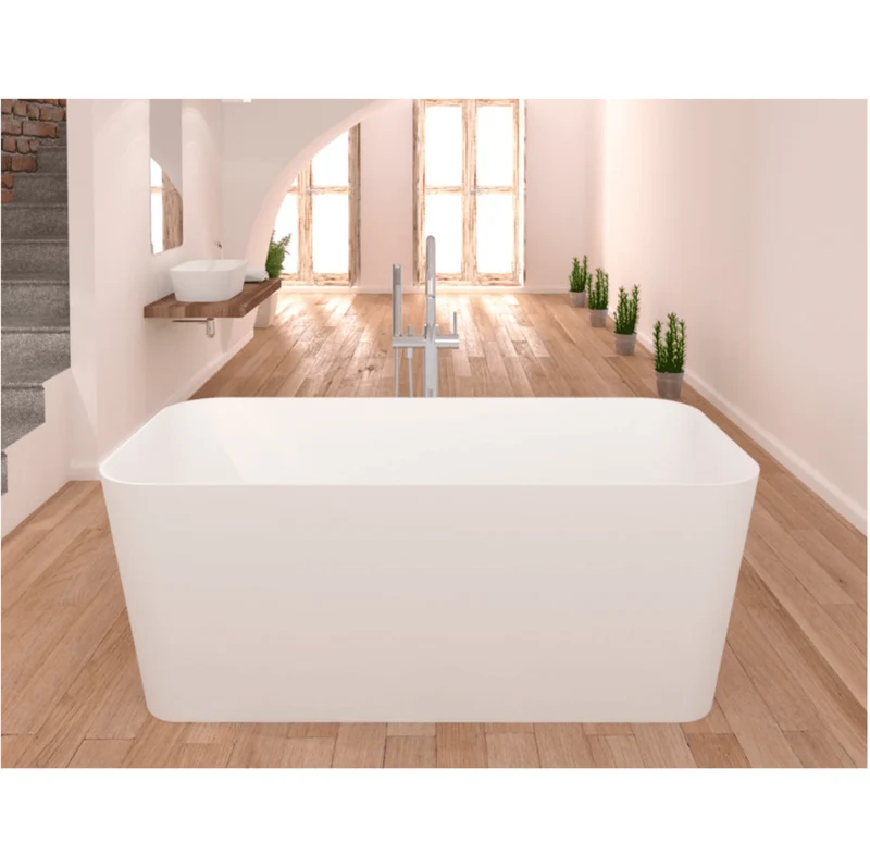 Bañera tipo isla de diseño rectangular en Sanydur RUST
