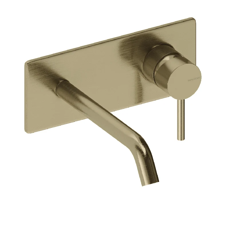 Grifo monomando mural con placa LOOP en 6 colores