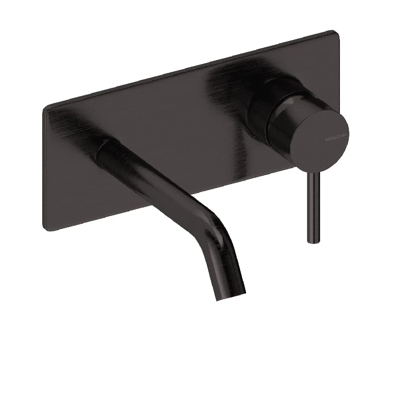 Grifo monomando mural con placa LOOP en 6 colores