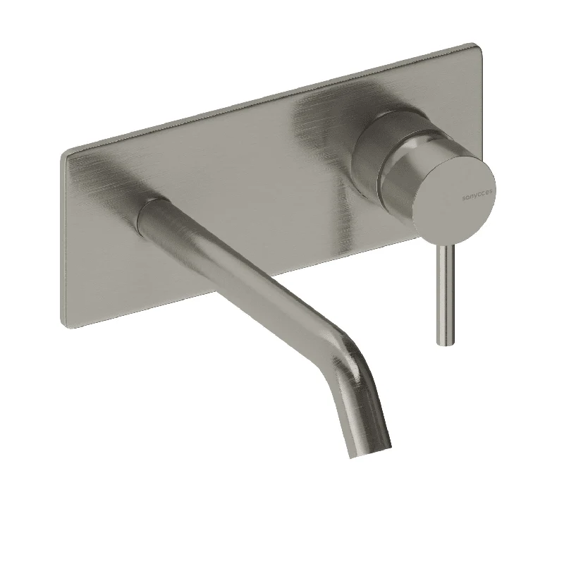Grifo monomando mural con placa LOOP en 6 colores