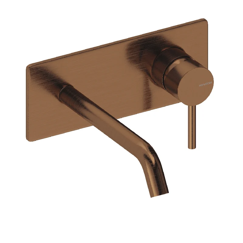 Grifo monomando mural con placa LOOP en 6 colores