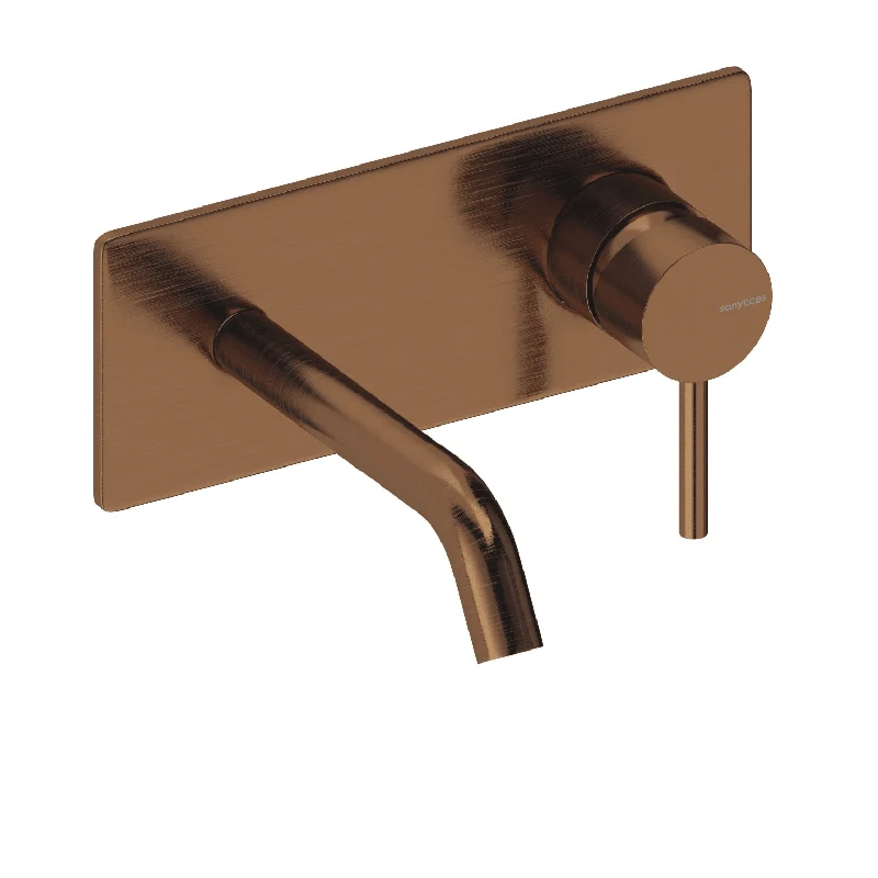 Grifo monomando mural con placa LOOP en 6 colores