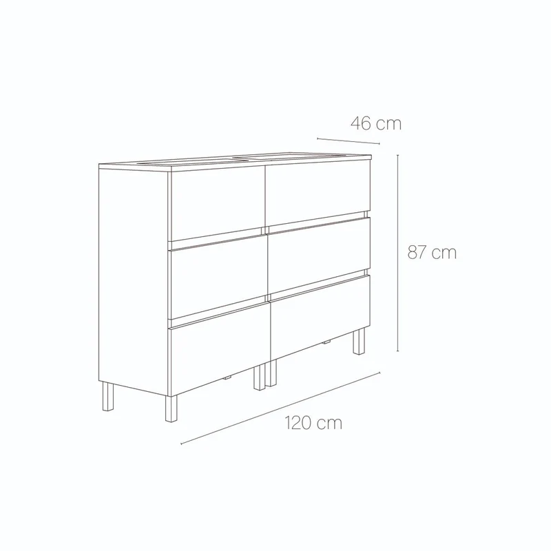 Mueble de baño con patas y lavabo Esencial