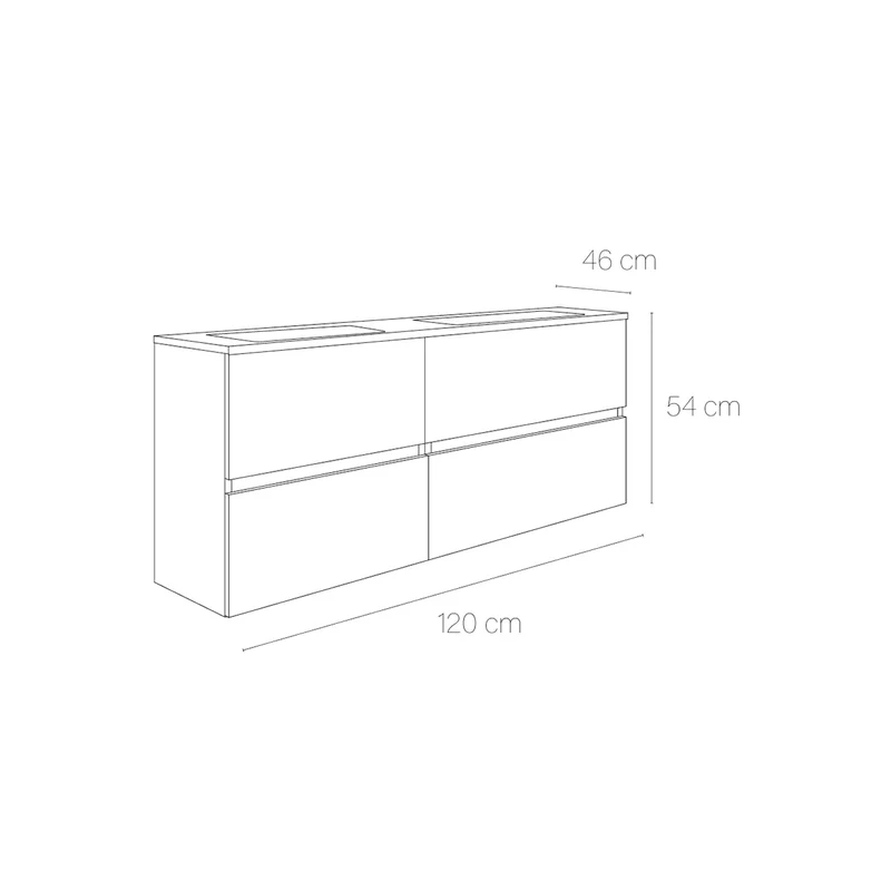 Mueble lavabo doble seno Esencial
