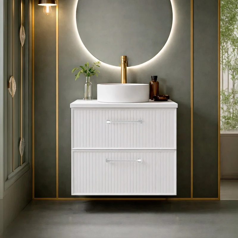 Mueble baño retro Blanca