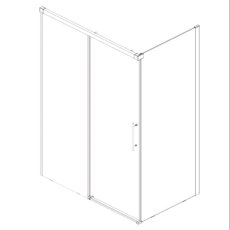 Mampara de ducha frontal con Puerta Corredera + Lateral fijo PAVIA Cromado