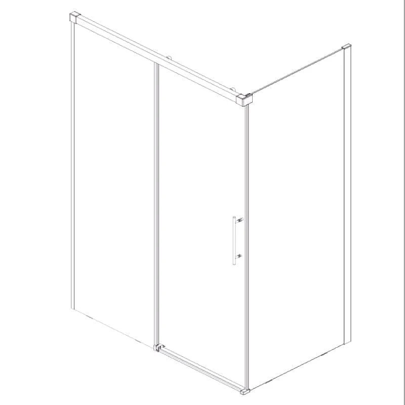 Mampara de ducha frontal con Puerta Corredera + Lateral fijo URBAN Cromado