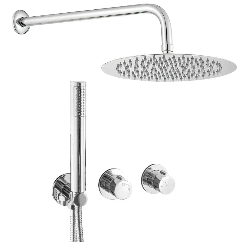 Conjunto de ducha empotrada a pared monomando GRAMOLA cromado