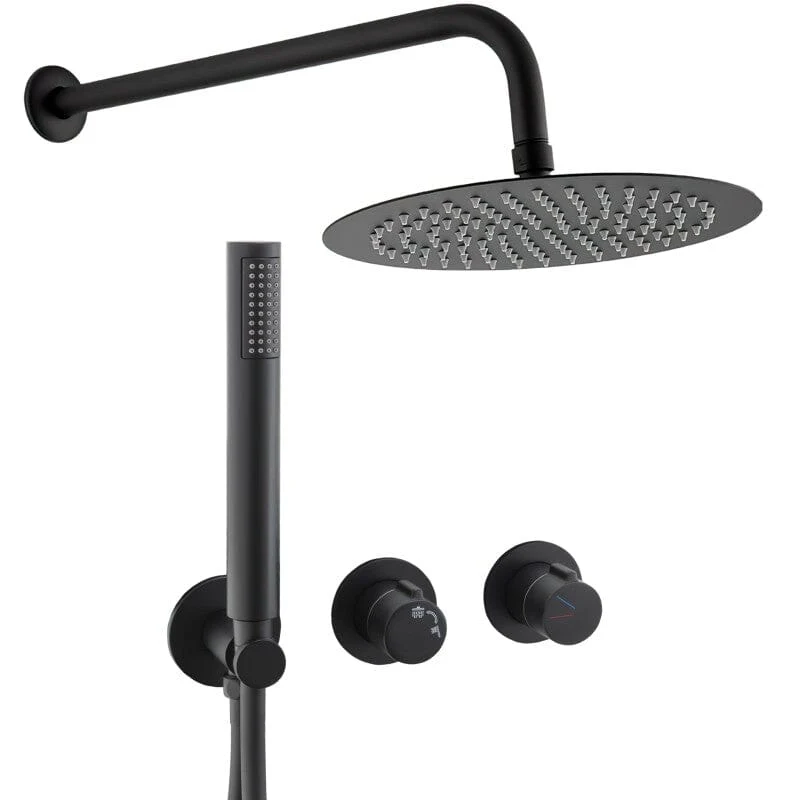 Conjunto de ducha monomando empotrada a pared GRAMOLA negro mate