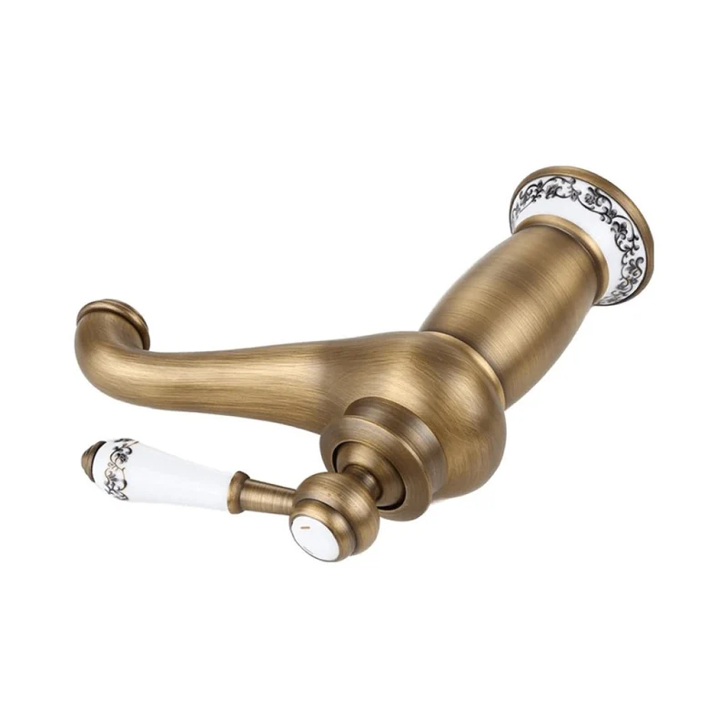 Grifo lavabo monomando retro FLORINA dorado envejecido