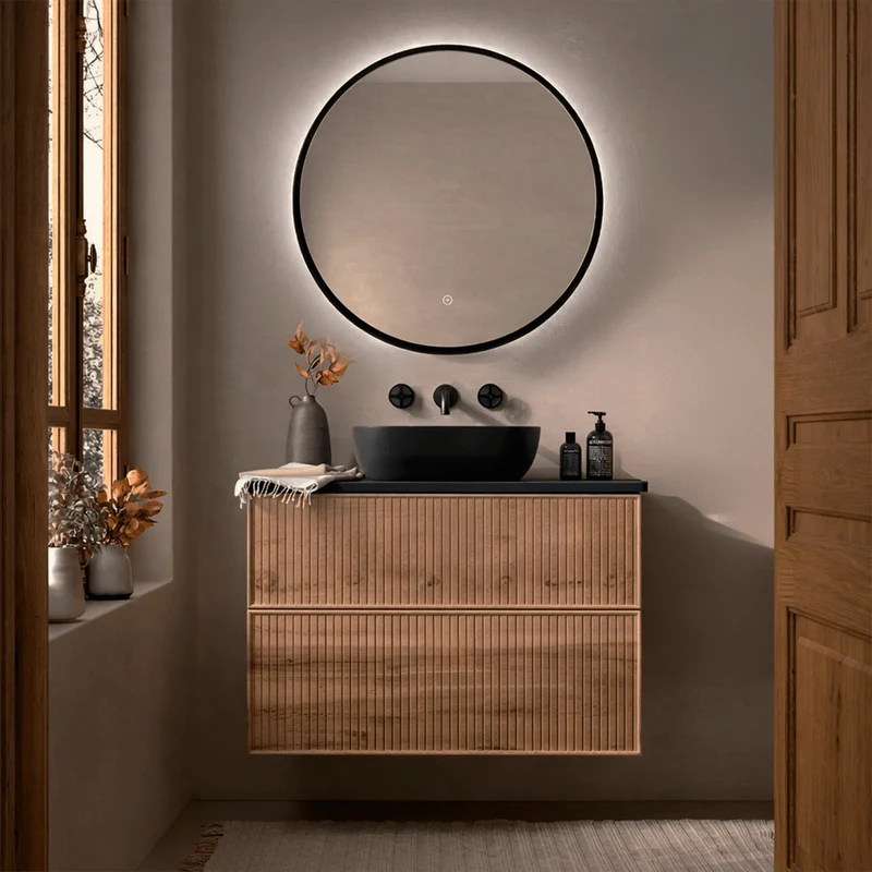 Mueble baño rayas Blanca