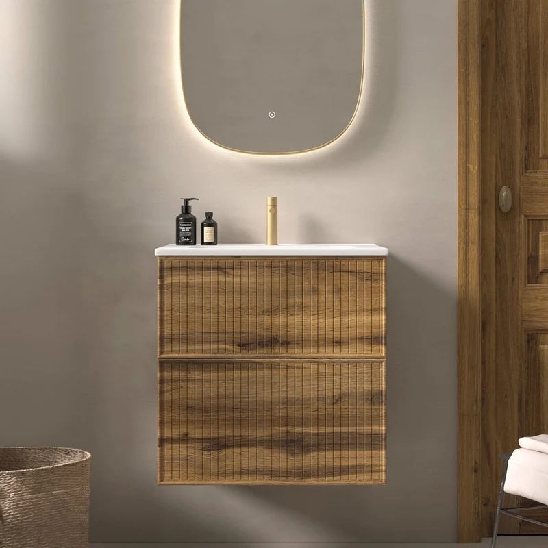 Mueble baño rayas Blanca