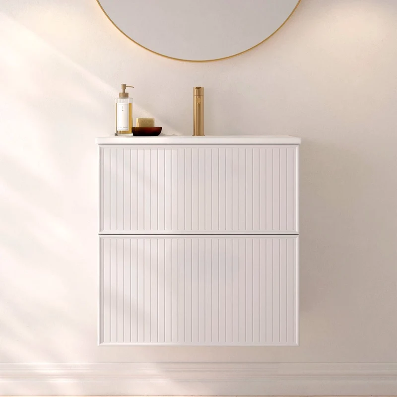 Mueble baño rayas Blanca