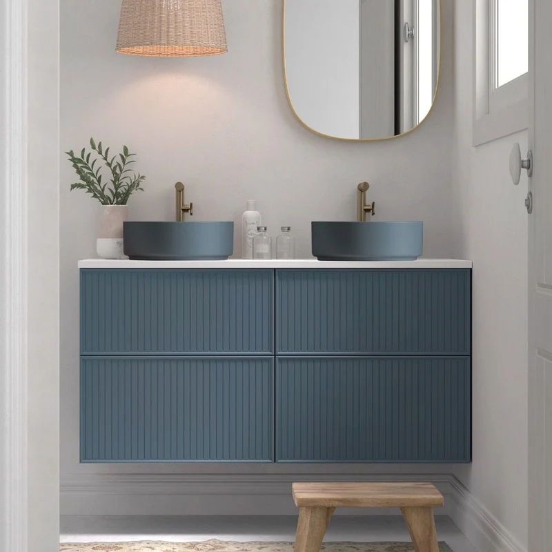 Mueble baño rayas Blanca