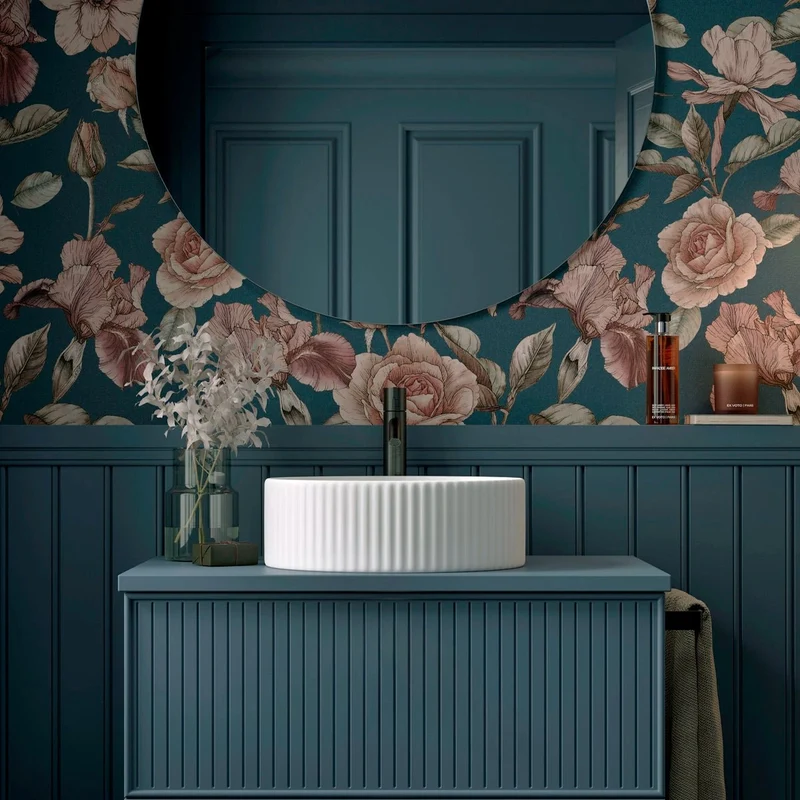 Mueble baño rayas Blanca