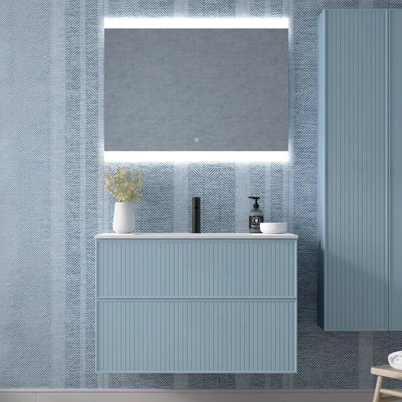 Mueble baño rayas Blanca
