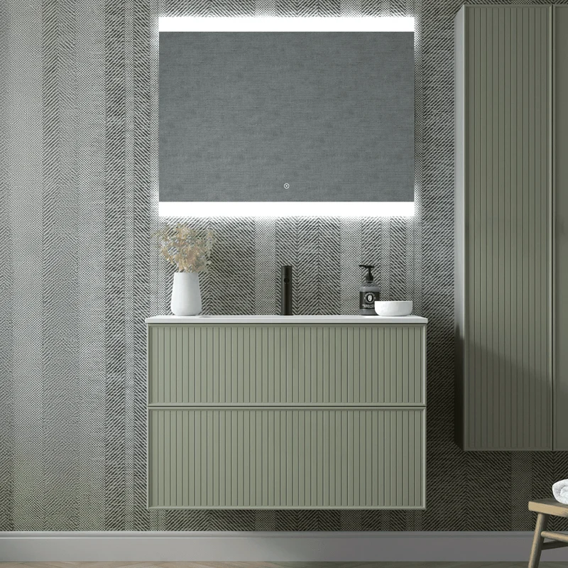 Mueble baño rayas Blanca