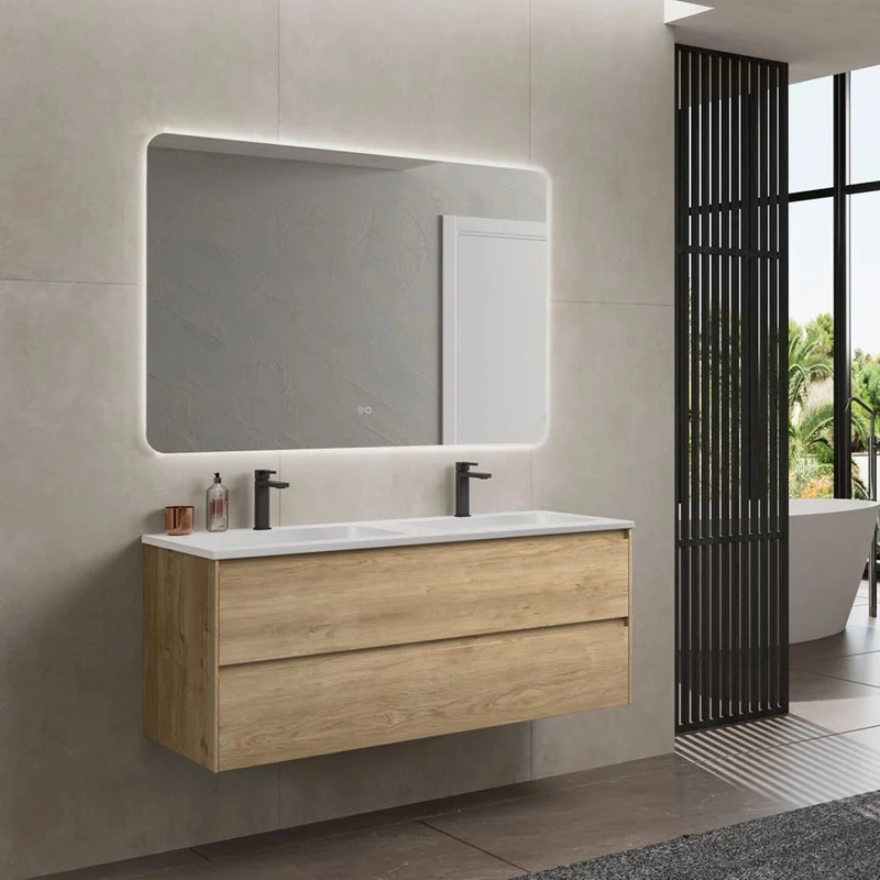 Mueble baño colgado doble seno Praga