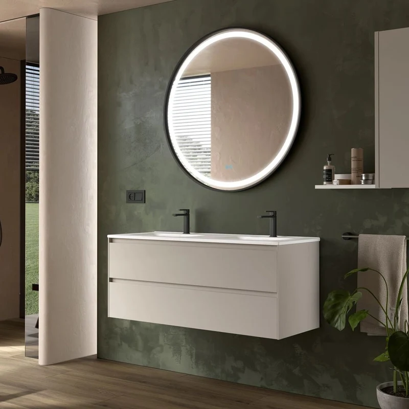 Mueble baño colgado doble seno Praga