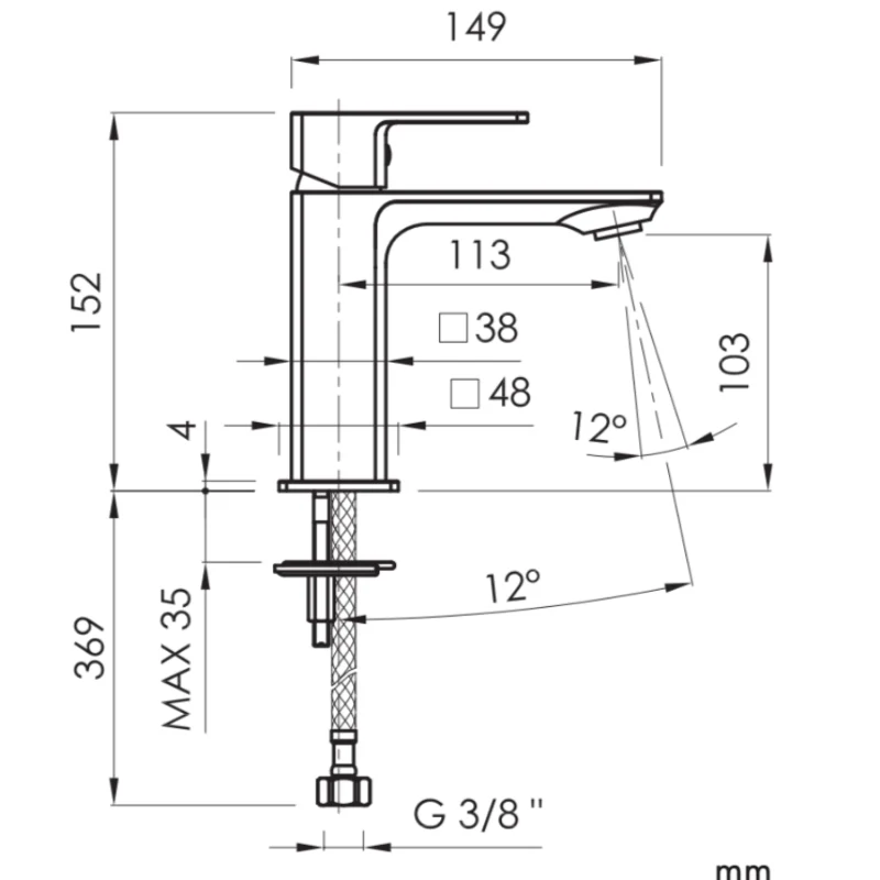 Grifo monomando para lavabo CUBO en 2 colores