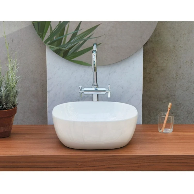 Lavabo de encimera cuadrado en cerámica PALERMO