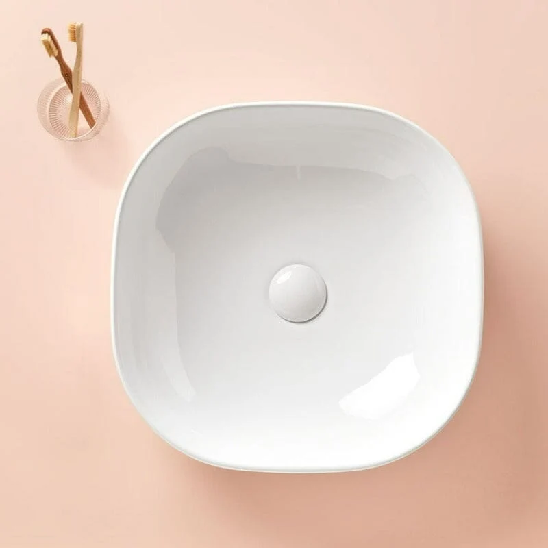 Lavabo de encimera cuadrado en cerámica PALERMO