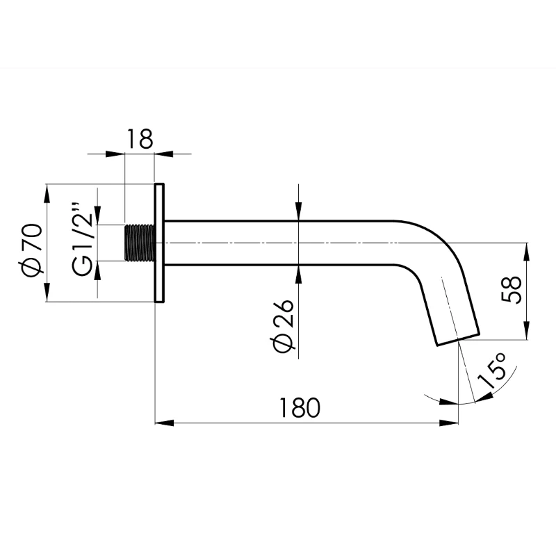 Mezclador de pared LOOP en oro cepillado