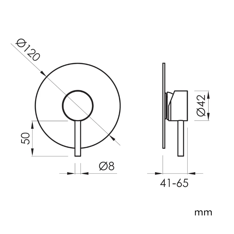 Mezclador de pared LOOP en oro cepillado