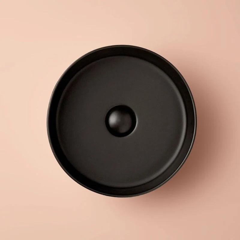 Lavabo sobre encimera redondo en cerámica MARSALA negro