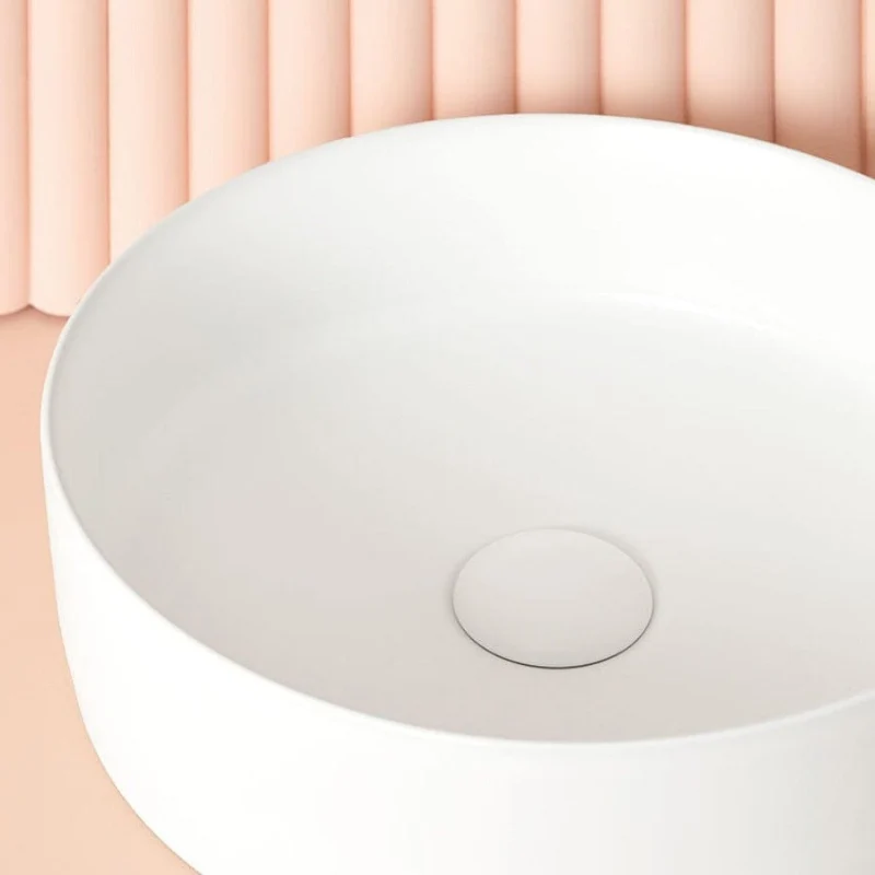Lavabo sobre encimera redondo en cerámica MARSALA blanco