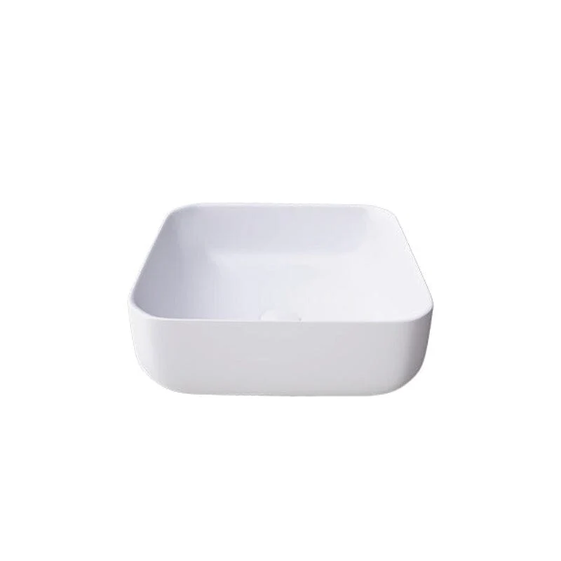 Lavabo sobre encimera rectangular en cerámica CATANIA blanco