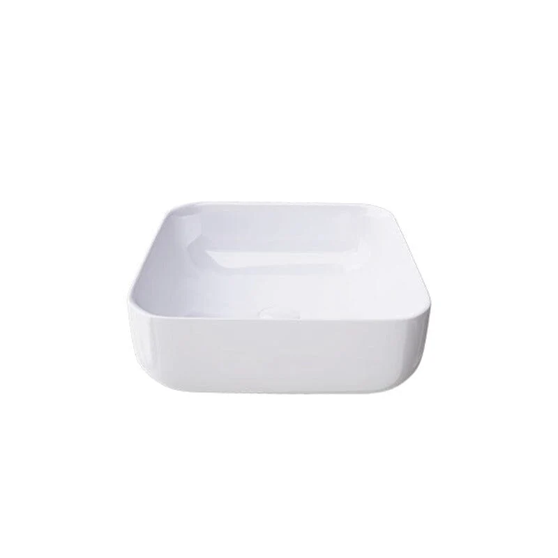 Lavabo sobre encimera rectangular en cerámica CATANIA blanco