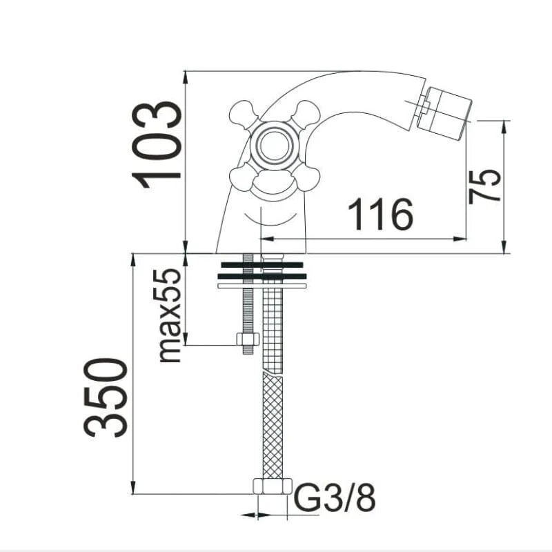 BUADES Grifo monobloc HERITAGE Bidet