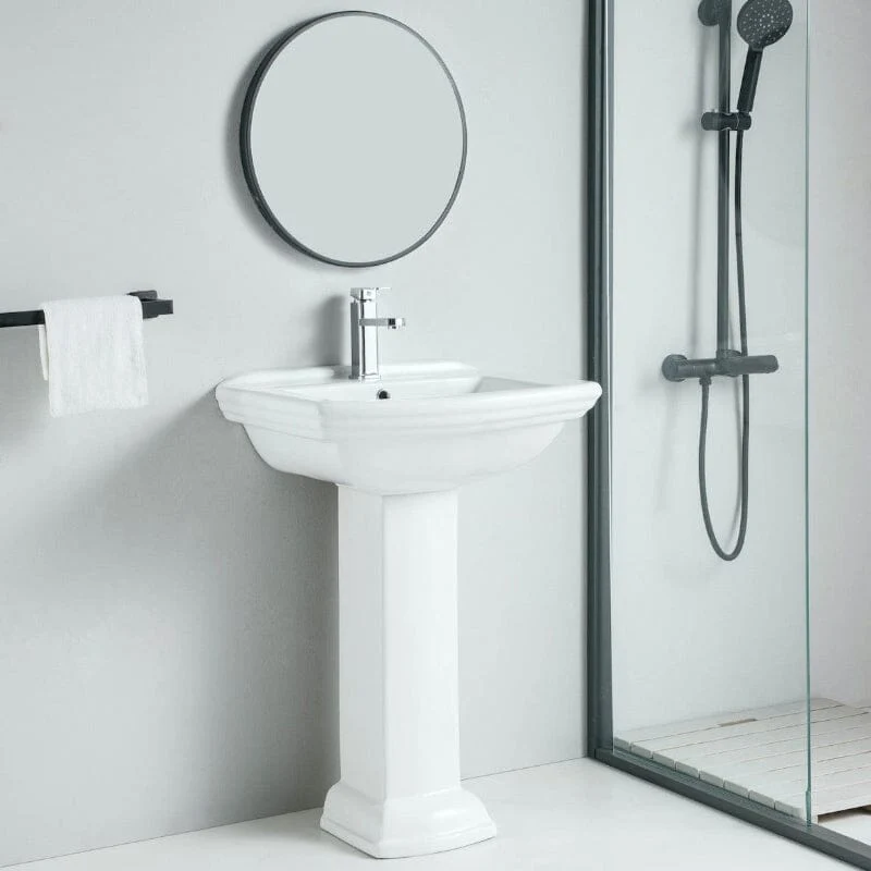 Lavabo de pedestal de cerámica retro MADRY 60 cm