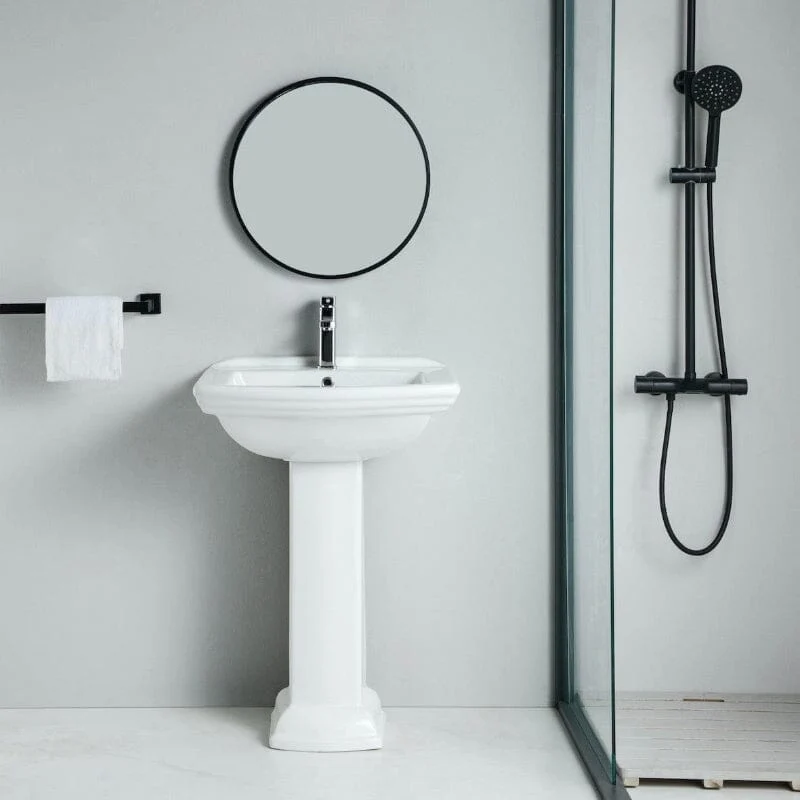 Lavabo de pedestal de cerámica retro MADRY 60 cm