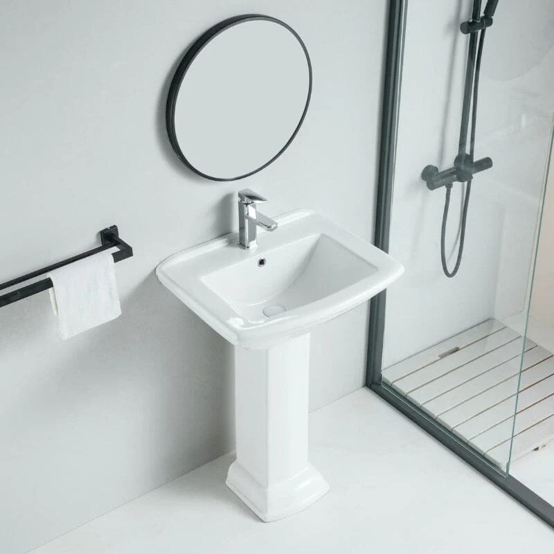 Lavabo de pedestal de cerámica retro MADRY 60 cm