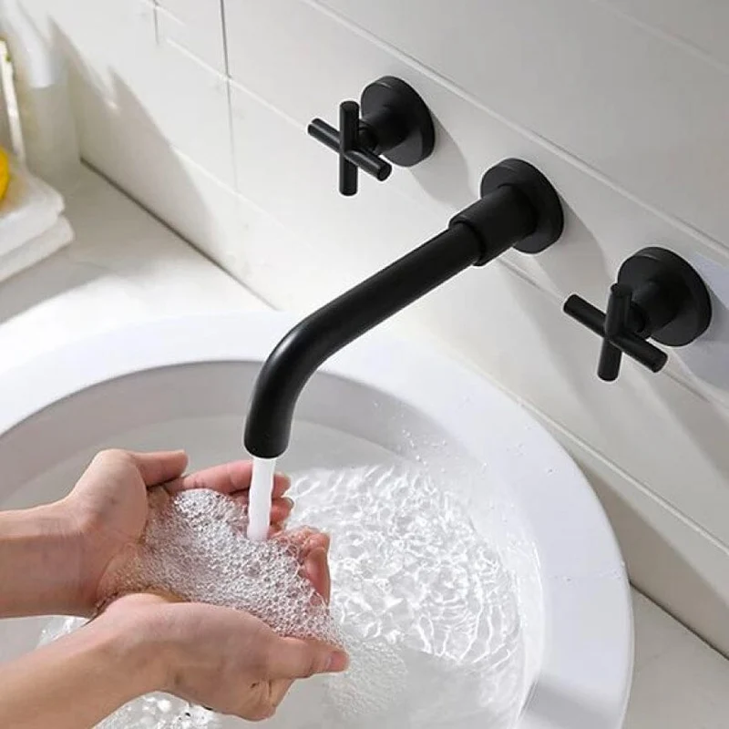 Grifo bimando lavabo empotrado CARBINI negro mate