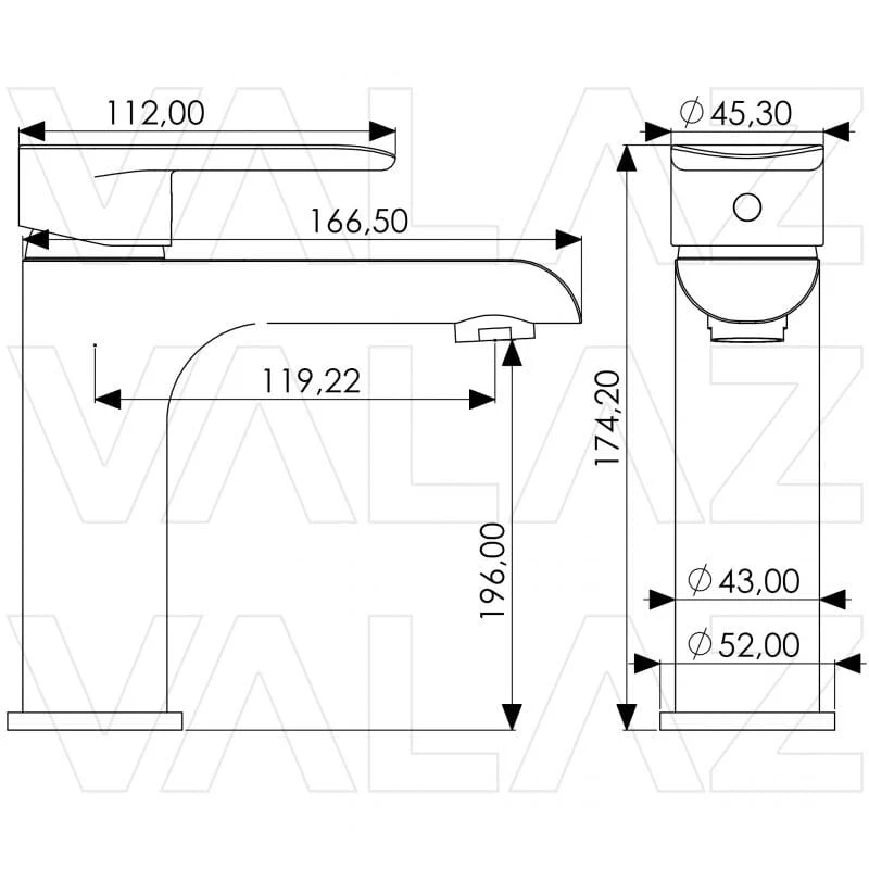 Grifo lavabo monomando ARZANA cromado