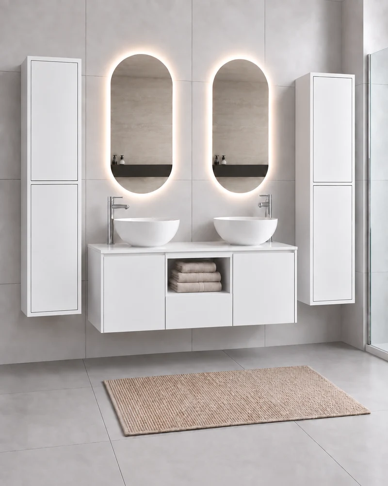 Mueble de baño AMALFI 120 DOBLE con 2 lavabos
