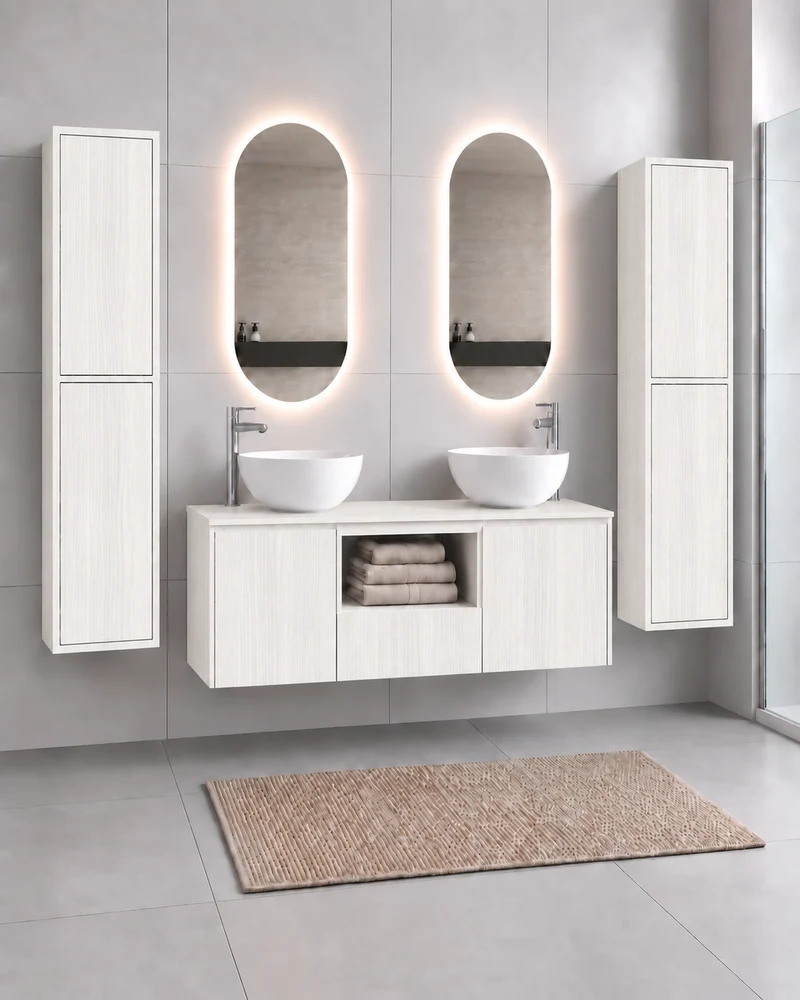 Mueble de baño AMALFI 120 DOBLE con 2 lavabos