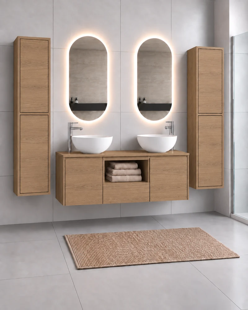 Mueble de baño AMALFI 120 DOBLE con 2 lavabos