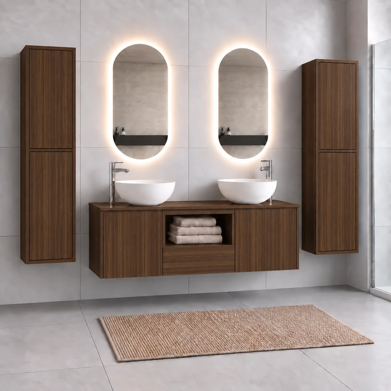 Mueble de baño AMALFI 120 DOBLE con 2 lavabos
